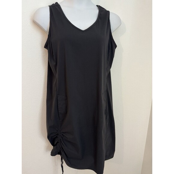 COLUMBIA Dress XL  Anytime Casual III Ruched Cinched Sleeveless Black EUC - Picture 1 of 7